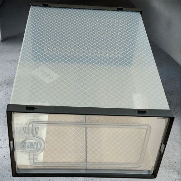 24 Piece Shoe Storage Boxes Plastic Organizers Stackable Large Black Sneaker - Picture 6 of 8